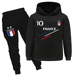 Xpialong Jogging Trainingsanzug, Fußballkleidung, Frankreich, 2 Sterne, Kinder, Kapuzenpullover, Mädchen, Frühling, Jungen, 01 Sets, 12-13 Jahre von Xpialong