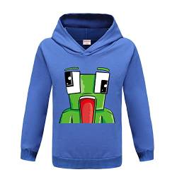 YouTube Gaming Unisex-Kinder-Sweatshirt, lässiges Oberteil, bedruckter Kapuzenpullover für Jungen und Mädchen, blau (1), 110 von Xpialong