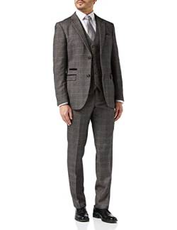 Männer Herringbone Tweed Überprüft 3 Piece Suit Elegante Klassik 1920 Retro Maßgeschneidert [SUIT-JULES-BROWN-46UK] von Xposed