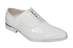 Xposed Mens Leather Lined Party White Shiny [EL0671-WHITE-8UK] von Xposed