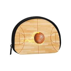 Basketball Fire Court Ball, Brieftasche Shell Make-up Tasche Frauen Aufbewahrungstasche Kleine Geldbörse Shell Wechseltasche von XqmarT