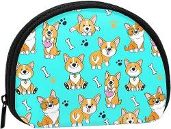 Corgi-Hund, Geldbörse, Muschel-Make-up-Tasche, Damen-Aufbewahrungstasche, kleine Geldbörse, Muschel-Wechseltasche von XqmarT