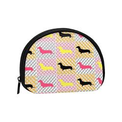 Dackel Liebe Hund Gingham, Brieftasche Shell Make-up Tasche Frauen Aufbewahrungstasche kleine Geldbörse Shell Kleingeldbeutel von XqmarT