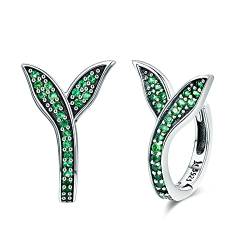 Damen-Ohrringe mit Blumenknopf, Frühlingskollektion, grüner Zirkonia – wir streben immer nach Fünf-Sterne-Ohrringen aus Sterlingsilber für Damen von XqmarT