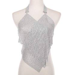 Diamant-Brustkette, BH, glänzende Strass-Körperkette, Kristall-Bikini-Brustschmuck, Dessous, Damen-Nachtclub-Outfit (Gold) (Silber) von XqmarT