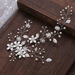 Diamant-Tiara, Hochzeit, Haarkamm, Clip, Blume, Damen, Hochzeit, Haarschmuck, Stirnband, Perle, Strass, Braut-Tiara, Braut-Haarschmuck von XqmarT