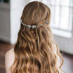 Diamant-Tiara, modisch, verdrahtet, Kristall, Strass, Hochzeit, Haarkamm, Kette, Haarschmuck, Stirnband, Braut-Stirnband, Damen-Haarspange von XqmarT