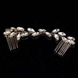 Diamant Tiara Mode Kristall Strass Haarkamm Gold Sommer Damen Haarspange Tiara Braut Haarschmuck von XqmarT