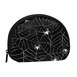 Halloween-Spinnennetz, Geldbörse, Muschel-Make-up-Tasche, Damen-Aufbewahrungstasche, kleine Geldbörse, Muschel-Wechseltasche von XqmarT