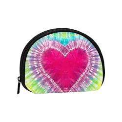 Herz-Tie-Dye, Geldbörse, Muschel-Make-up-Tasche, Damen-Aufbewahrungstasche, kleine Geldbörse, Muschel-Wechseltasche von XqmarT