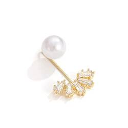 Perlenbrosche für Damen, rutschfeste Schnalle, Sommernische, Internet-Promi-Kleidungszubehör, Temperament-Kragennadel (rot 1 Stück) von XqmarT