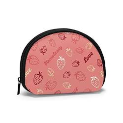 Rosa Erdbeer-Silhouette, Geldbörse, Muschel, Make-up-Tasche, Damen-Aufbewahrungstasche, kleine Geldbörse, Muschel-Wechseltasche von XqmarT