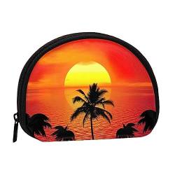 Sommer Strand Tropische Palmen, Brieftasche Shell Make-up Tasche Frauen Aufbewahrungstasche Kleine Geldbörse Shell Wechseltasche von XqmarT