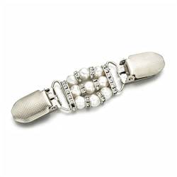 Vintage-Perlenbrosche für Damen, Vintage-Cardigan-Schnalle-Clip-Brosche für Damen (Farbe: D, Größe: Universal) (Farbe: Schwarz, Größe: Universal) (D Universal) von XqmarT