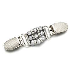 Vintage-Perlenbrosche für Damen, Vintage-Cardigan-Schnalle-Clip-Brosche für Damen (Farbe: D, Größe: Universal) (Farbe: Schwarz, Größe: Universal) (Schwarz, Universal) von XqmarT