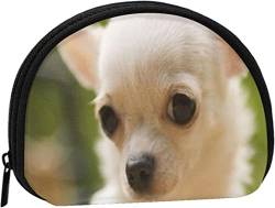 Weißes Chihuahua-Hundegesicht, Geldbörse, Muschel, Make-up-Tasche, Damen-Aufbewahrungstasche, kleine Geldbörse, Muschel-Wechseltasche von XqmarT