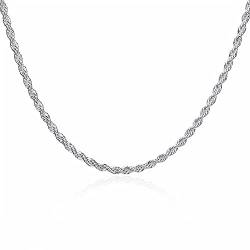 XqmarT 925 Sterling Silber 16/18/20/22/24 Zoll 4 mm Twist Seil Kette Halskette Damen Herren Hochzeitsschmuck (45 cm) von XqmarT