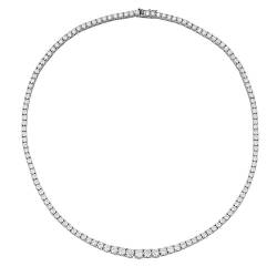 XqmarT D Farbe VVS1 Moissanit Halskette 925 Sterling Silber Damen Kettenglied Halskette Schmuck Geschenk (22 Zoll (55 cm)) von XqmarT