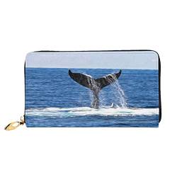 XqmarT Whale Tail Sea Wallets, große Kapazität, Geldbörse für Herren und Damen, Geldbörsen, Kreditkarten-Geldbörse aus Mikrofaser-Leder von XqmarT