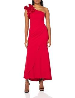 Xscape Damen Langes ärmelloses One-Shoulder-Rüschen Scuba Crêpe Kleid für besondere Anlässe, Rot/Ausflug, einfarbig (Getaway Solids), 38 von Xscape