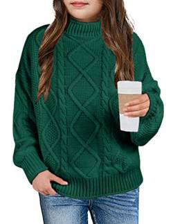 XuBa Pullover Mädchen Langärm Zopfmuster Casual Warm Winter Stehkragen Sweater von XuBa