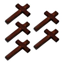 5 x Holz-Kreuz-Anhänger, betendes Kreuz, Ornament, Anhänger für Auto, Heckdekoration, Ornament, Anhänger, religiöser Schmuck von Xuanxi