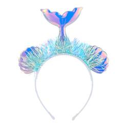 Neujahrs-Meerjungfrauen-Haarband für Erwachsene, Teenager, Feier, Party, Haarreif, glänzende Fischschuppen-Haarbänder, bunte Haarreifen, Weihnachts-Stirnbänder für Erwachsene, Weihnachts-Stirnbänder von Xuanxi