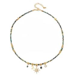 Xuanxi Halskette, modische Metallkette, lebendige Farben, Perlen, Halskette, Sonnenblumen-Halskette, Schmuck, geeignet für Partys und den Alltag, Legierung und Acryl von Xuanxi