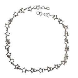 Xuanxi Halskette, stilvoller fünfzackiger Stern-Anhänger, Unisex, Schlüsselbeinkette, Choker-Halskette, Schmuck für modische Frauen und Mädchen, Metall von Xuanxi