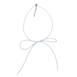 Xuanxi Halsketten, stilvolle Bowknot Anhänger Halskette Einzigartige Perlen Bowknot Halskette Elegante Perlen Halskette Acryl Material für Party Alltag, Acryl von Xuanxi