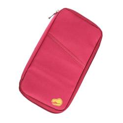 Xuanxi Taschen für Damen, Reisepass-Dokumententasche, Reisepass-Organizer, sichere und vielseitige Halterung für Reisedokumente, burgunderfarben von Xuanxi