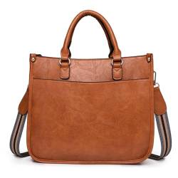 Xuanxi Taschen für Damen, Schultertasche, geräumig und leicht zu reinigen, große und praktische Tasche, elegante Tasche, große Handtasche, ideal zum Einkaufen, braun von Xuanxi