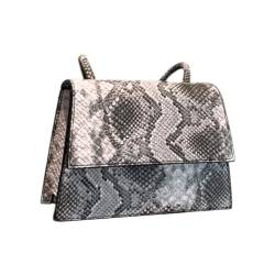Xuanxi Taschen für Damen, modische Schlangenhaut-Handtasche, kompakt und einfach zu transportieren, Schultertasche, Pendlertasche, PU-Tasche, langlebig, geeignet für alle Altersgruppen, grau von Xuanxi
