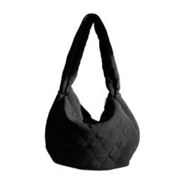 Xuanxi Taschen für Frauen, gesteppte Knödeltasche, modische Tasche, große Kapazität, Umhängetasche, vielseitige Reisetasche für Damen, Mädchen, Nylon-Einkaufstasche, Schwarz von Xuanxi
