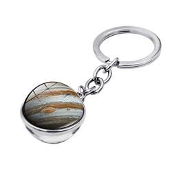 XueXian Damen & Herren Schlüsselanhänger Glaskugel Planet Universum Anhänger Keychain(Jupiter) von XueXian