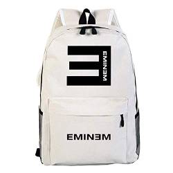 Amerikanischer Rapper E-m-i-n-e-m Muster Rucksack Freizeitschüler Schultasche Outdoor-Reisetasche-Weißes Muster 1_Einheitsgröße von Xuejia