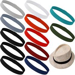 Xuhal 12 Stück dehnbares Hutband Band Panama Hut Band Western Cowboy Hut Bänder für Damen Herren Strohhut Zubehör, Frische Farben, Einheitsgröße von Xuhal