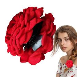 Xujuika Rosenkrallenclip, Rosenhaarspangen für Frauen | Große Rosenblüten-Haarnadel,Haarblumen Pin-up-Kopfschmuck, Blumen-Haarspangen für Damen und Mädchen für Hochzeiten von Xujuika