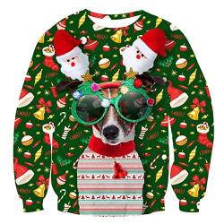 Xumplo Kinder Hässliche Weihnachten Pullover Jungen Mädchen 3D Druckt Sweatshirts Kind Lange Ärmel Crewneck Lustige Weihnachtspulli Top 10-12 Jahre von Xumplo