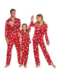 Xumplo Matching Pyjamas Weihnachten Erwachsene Frauen Weihnachten Pjs Matching Jammies Urlaub Langarm Schlafanzug Weihnachtsbaum Schneemann Hirsch Print Set XL von Xumplo