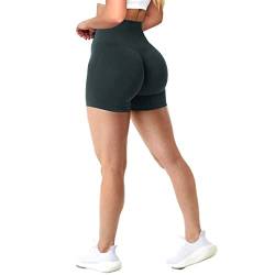 Scrunch Bums Amplify Shorts Gym Shorts für Frauen Nahtlose hohe Taille Radhose Ruched Booty Butt Lifting Shorts für Workout/Yoga/Radfahren/Biker, Anti-Scheuern, Bauchkontrolle, dunkelgrau, S/M von Xunerloy