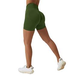 Xunerloy Xunerloy Scrunch Butt Shorts Gym Shorts für Frauen Nahtlose hoch taillierte geraffte Booty Shorts Army Green für Radfahren/Biker/Yoga/Workout, Bauchkontrolle Anti Scheuern Weich Blickdicht, M von Xunerloy