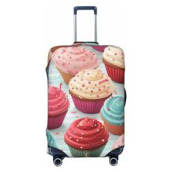 Xzeit Reisegepäckhülle, Koffer-Schutz, bunt, süß, Lutscher, Cupcake, Donut, elastisch, waschbar, dehnbar, kratzfest, Reisekoffer-Abdeckung, passend für 45,7 - 81,3 cm Gepäck, Schwarz , L von Xzeit