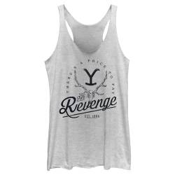 Fifth Sun Damen Yellowstone Price for Revenge Racerback Tank Top Hemd, Weiß meliert, Mittel von Y Yellowstone