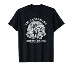 Yellowstone Dutton Ranch Montana Distressed Floral Portrait T-Shirt von Y Yellowstone