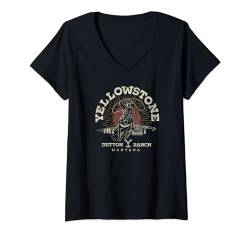 Yellowstone Dutton Ranch Montana Logo T-Shirt mit V-Ausschnitt von Y Yellowstone
