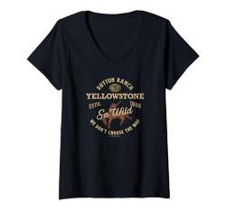 Yellowstone Dutton Ranch So Wild Logo T-Shirt mit V-Ausschnitt von Y Yellowstone