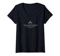 Yellowstone Dutton Ranch Text Basic Logo T-Shirt mit V-Ausschnitt von Y Yellowstone