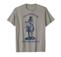 Yellowstone Navy Cowboy Dutton Ranch Distressed T-Shirt von Y Yellowstone
