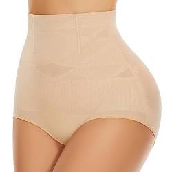 YADIFEN Damen Shapewear Unterhose Bauchweg Figurenformend Miederpants Hoher Taille Unterwäsche Figurformender Miederslip Bequem und Atmungsaktiv Shaper für Frauen,Beige,L von YADIFEN